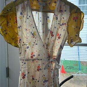Anthropologie Meadow Rue Yellow Floral Dress